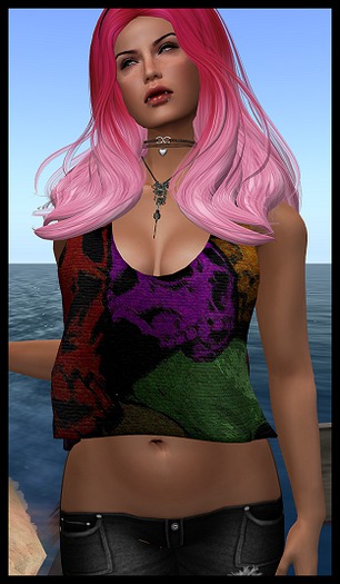 ! GMDesignsCanvasYourMindTeenLooseMeshTank