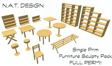 N.A.T. DESIGN Single Prim Furniture Sculpty Pack FULL PERM!