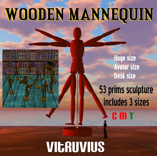 WOODEN MANNEQUIN - VITRUVIAN . boxed