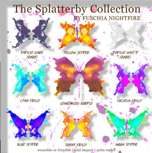 Fuschia Nightfire - Splatterby - Papilio White RARE