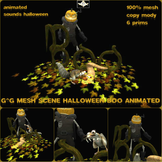 G^G MESH SCENE HALLOWEEN BOO ANIMATED
