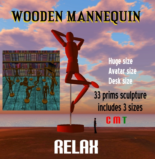 WOODEN MANNEQUIN - RELAX - boxed