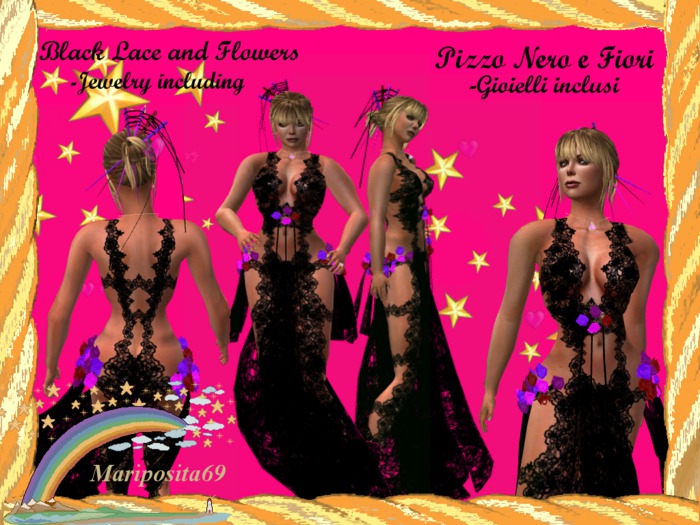 Black Lace and Flowers (Pizzo Nero e Fiori)100L
