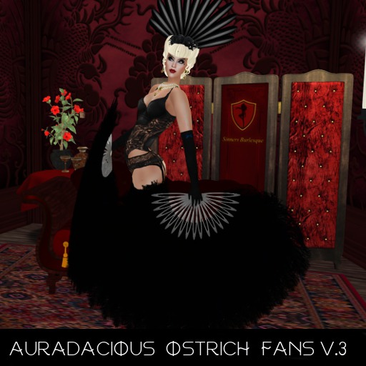 ::AU:: Ebony Ostrich Feather Fans