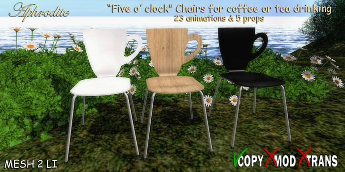 Aphrodite "Five o clock" Coffee cup chairs set for tea or cafe time