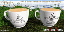 Aphrodite "five o clock" tables set for tea or coffee time