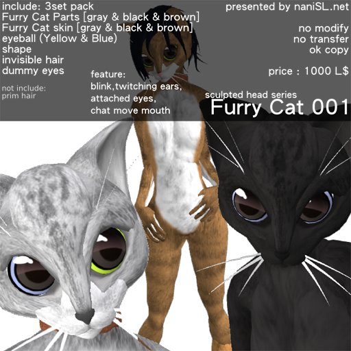 Sculpted Head - Furry Cat 3 set pack