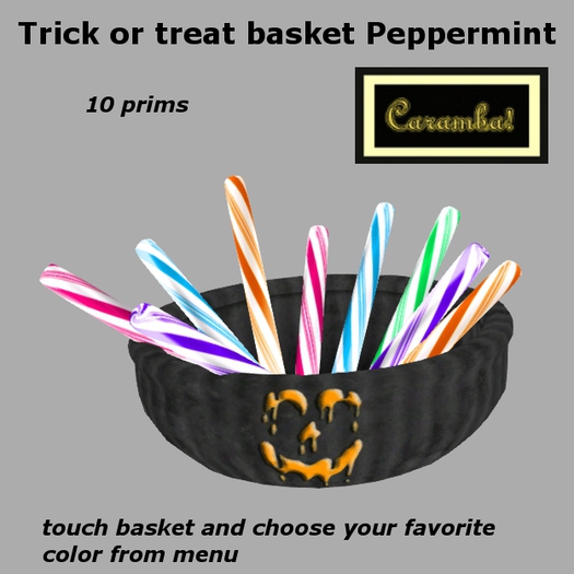 Second Life Marketplace Trick or treat basket peppermint