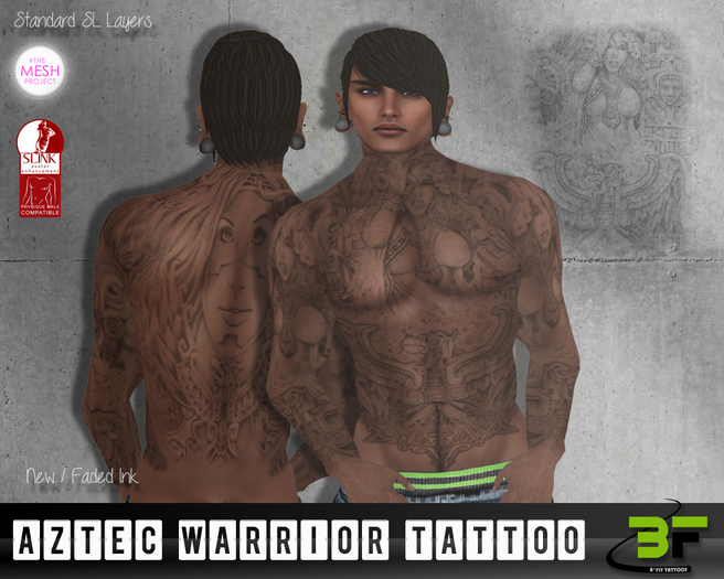 B*FLY Aztec Warrior Tattoo