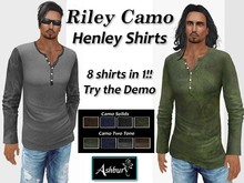 [ASHBURY] Riley Henley Shirt-CAMOS w/HUD