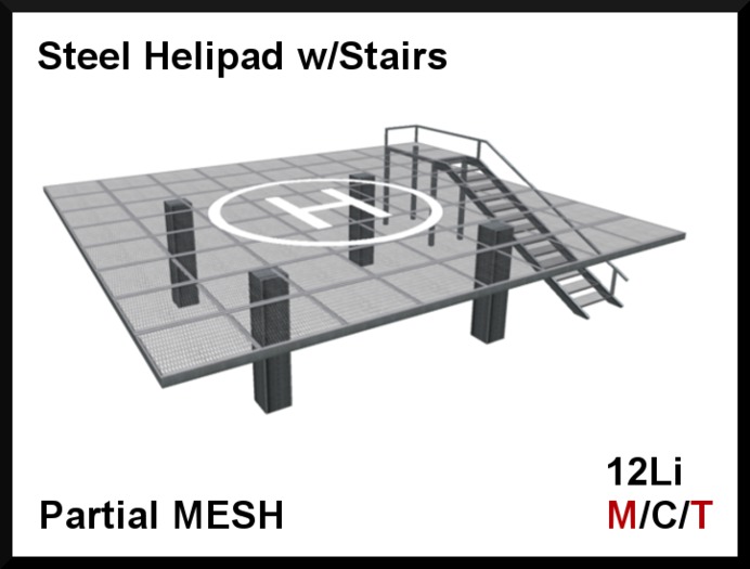 Steel Helipad Platform w/Stairs