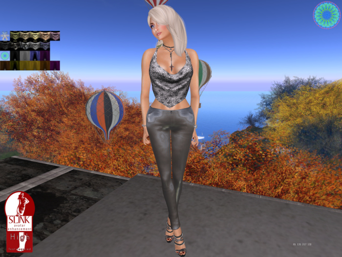 Para's HUDed Fatpack Chain Halter, Skinny Pants & Mules demo