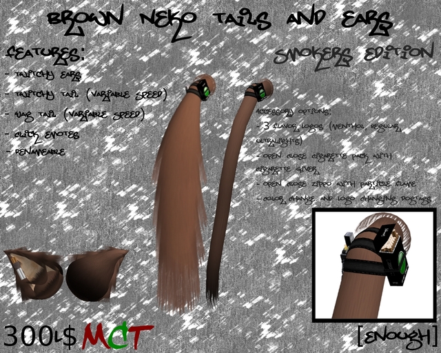[Enough]Brown Smokers Neko Tails and Ears
