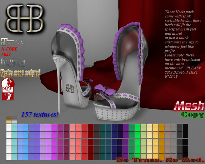!!BHB!! LINDA GLAM glass slippers matte  HEELS(SLINK, BELLEZA, MAITREYA, N-CORE ADD ON RESIZABLE)