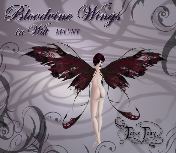 Fancy Fairy Bloodvine Scripted Wings in Wilt. Fairy Wings, faerie, faery