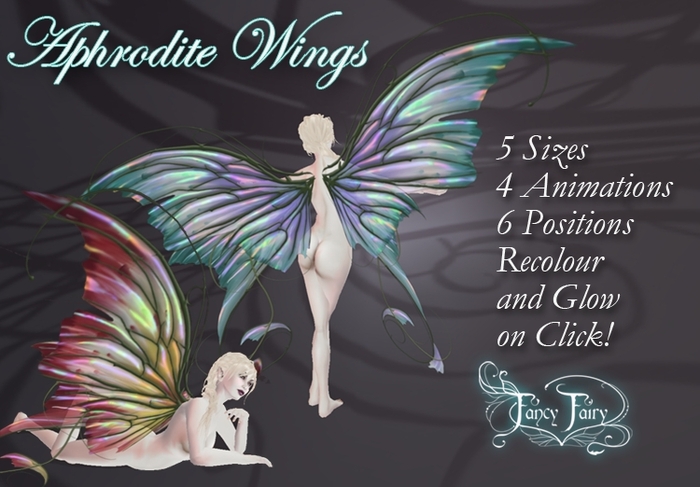 Fancy Fairy Aphrodite Scripted Wings in Sunset. Fairy wings, faery, faerie