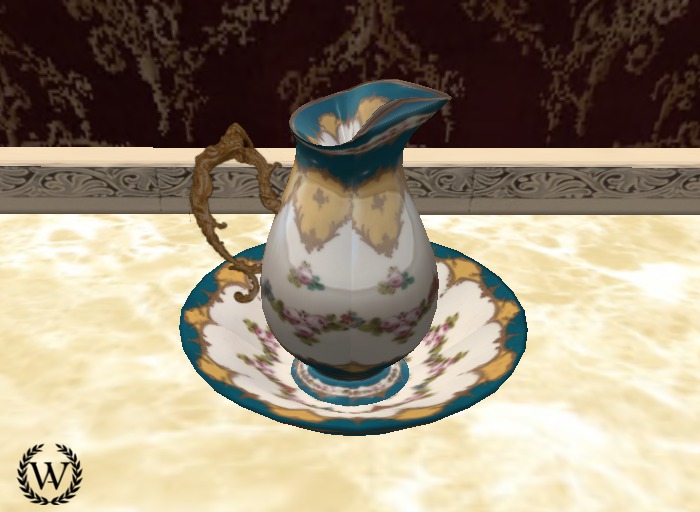 Jarra y palangana azul y amarilla - Blue yellow pitcher and bow