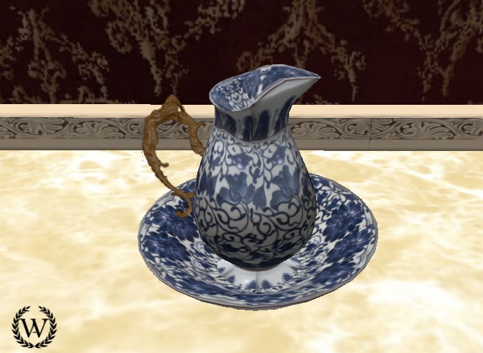 Jarra y palangana blanca y azul - White blue pitcher and basin