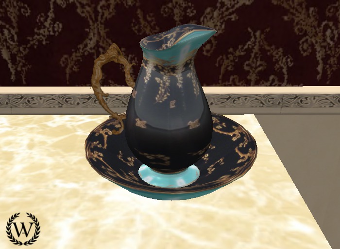 Jarra y palangana negra y azul - Blue black pitcher and basin