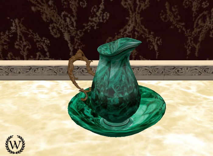 Jarra y palangana verde jaspe - Jasper Pitcher and basin