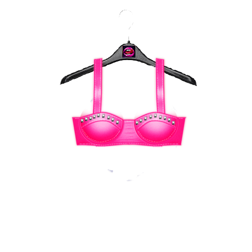 #Addiction-Hot Pink Studded Bustier
