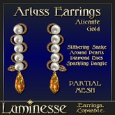 ARLYSS Alicante Pearl Diamond Gold Earrings PMESH - Yellow White