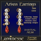 * * OUTLET PRICE * * ARLYSS Kaa Earrings - Red White Pearl White Diamond Gold