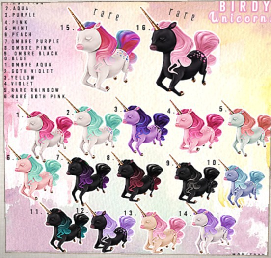 Birdy - Unicorn- Goth Pink [box] RARE