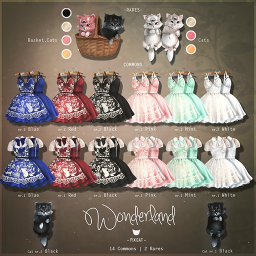 -Pixicat- Wonderland.Dress nr.2 - Blue (s)
