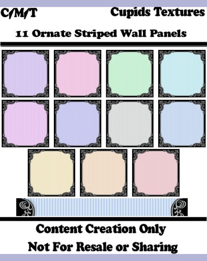 *CUPIDS TEXTURES* 11 Ornate Striped Wall Textures