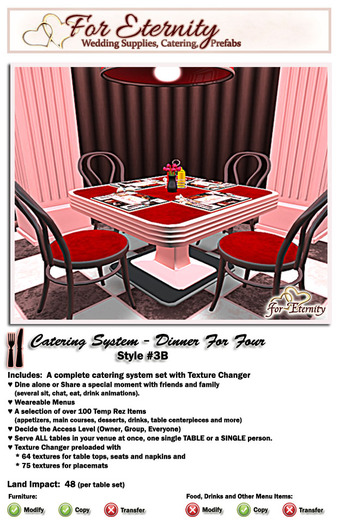 *VRD* Catering - DinnerForFour - Style #3B (boxed)
