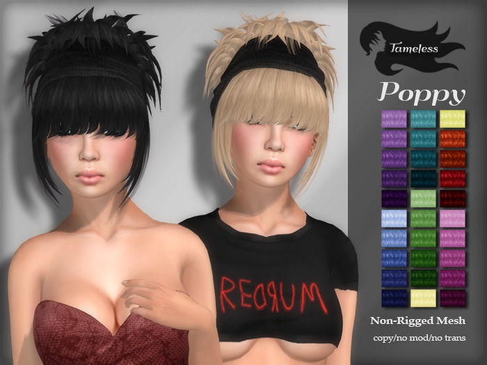 Tameless Hair Poppy (Non-Rigged MESH) - Fantasy