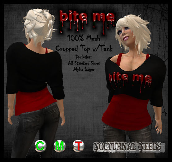 Bite Me Cropped Top w Tank