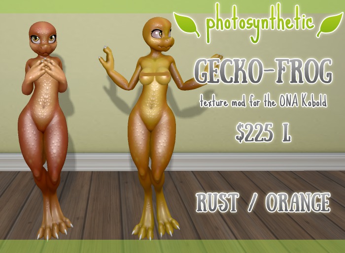 [Photosynthetic] Gecko-Frog Kobold - Rust & Orange