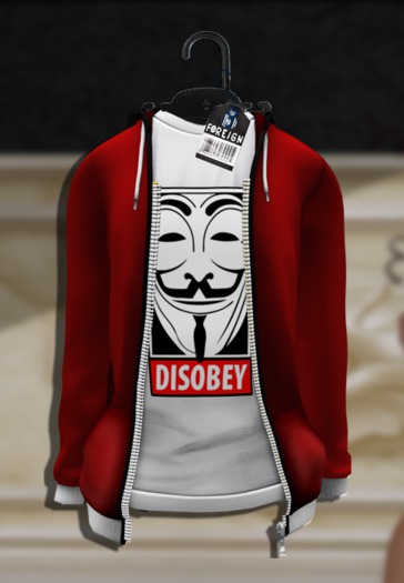 [F] T-shirt W/Hoodie (Red)