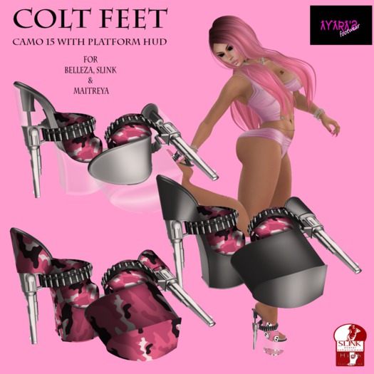 DEMO COLT FEET PINK SKULLS with SOLE HUD