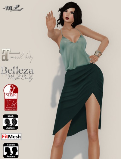 -mL- Selena Outfit (Maitreya/Belleza/Slink) - Mint/Green