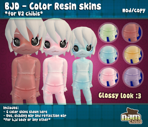 *NAM* BJD - Color Resin skins