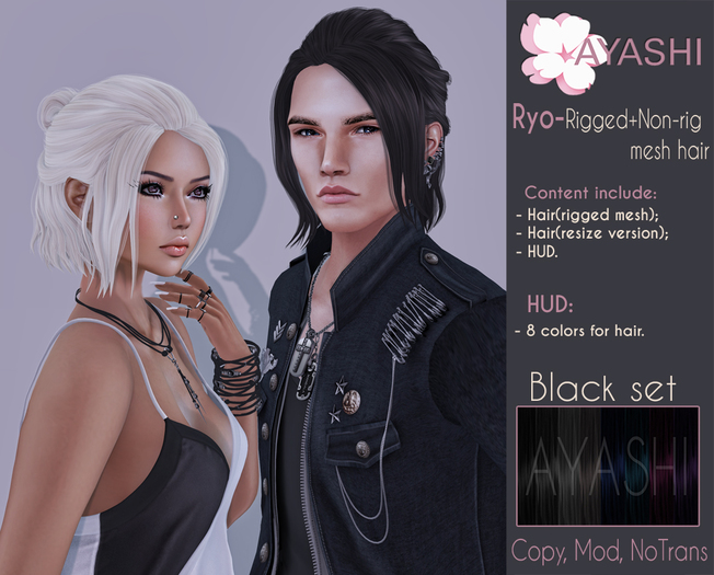[^.^Ayashi^.^] Ryo hair-Black set