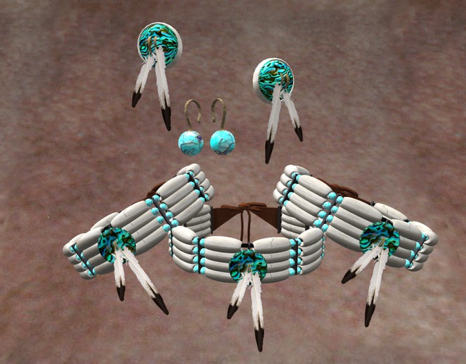 Native American Jewelry Set- Natural w/ Turquoise