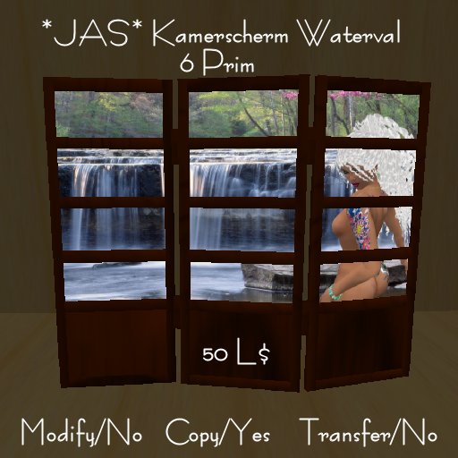 *JAS* Kamerscherm  Waterval  6 Prim