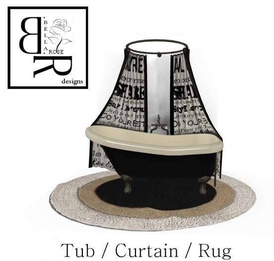 [BR] Ivory / Black Porcelain BathTub Single/Double