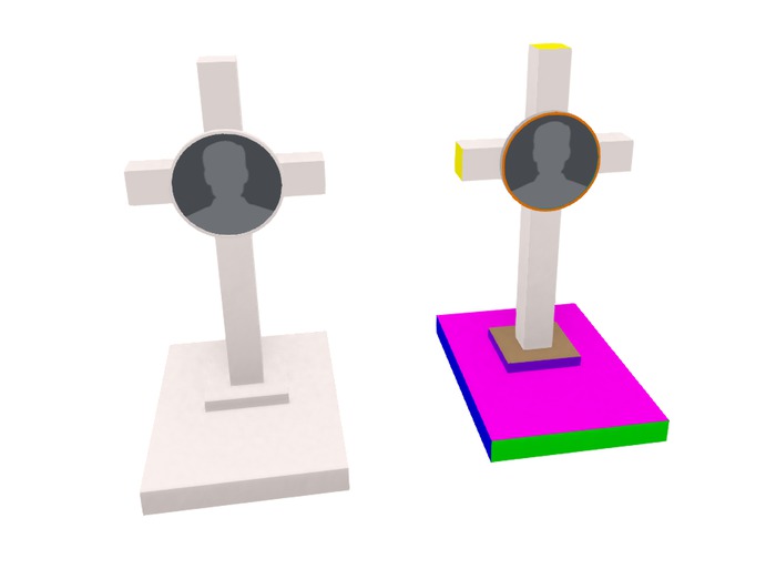 !!SNP FULL PERM MESH Memorial Cross Tombstone 1Li-2tf