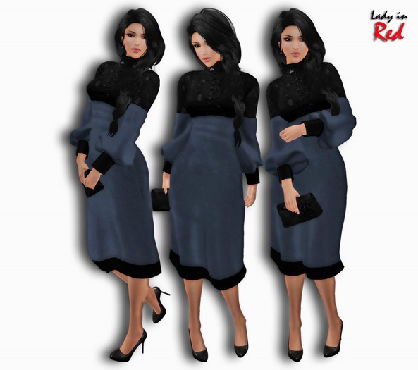 Lady in Red - Kira (blue) - Asian Steampunk Dress