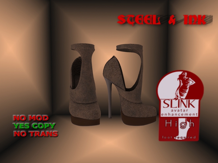 Steel&Ink Brown Leather Slink High Heel