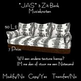 *JAS* 3 Zit Bank Muzieknoten
