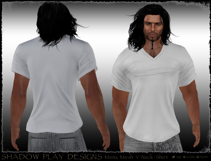 Mens Mesh V-Neck Shirt - White