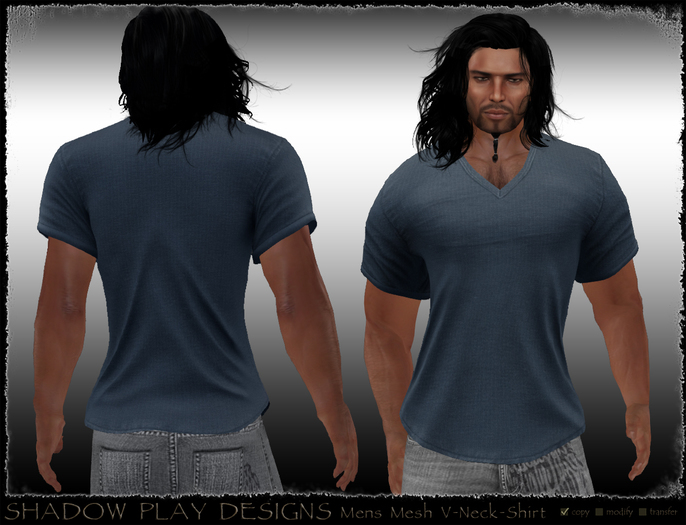 Mens Mesh V-Neck Shirt - Navy