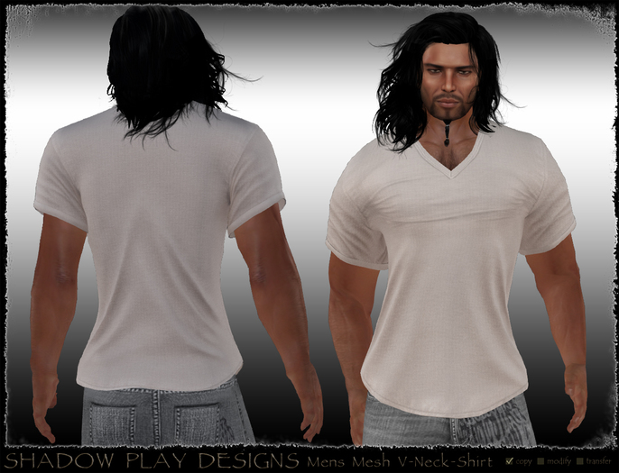 Mens Mesh V-Neck Shirt - Beige