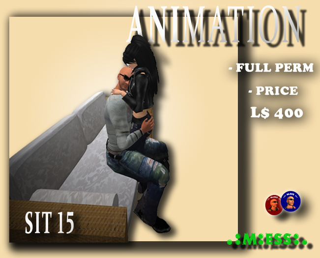 FULL PERM ANIMATION "SIT 15" COUPLE CUDDLE